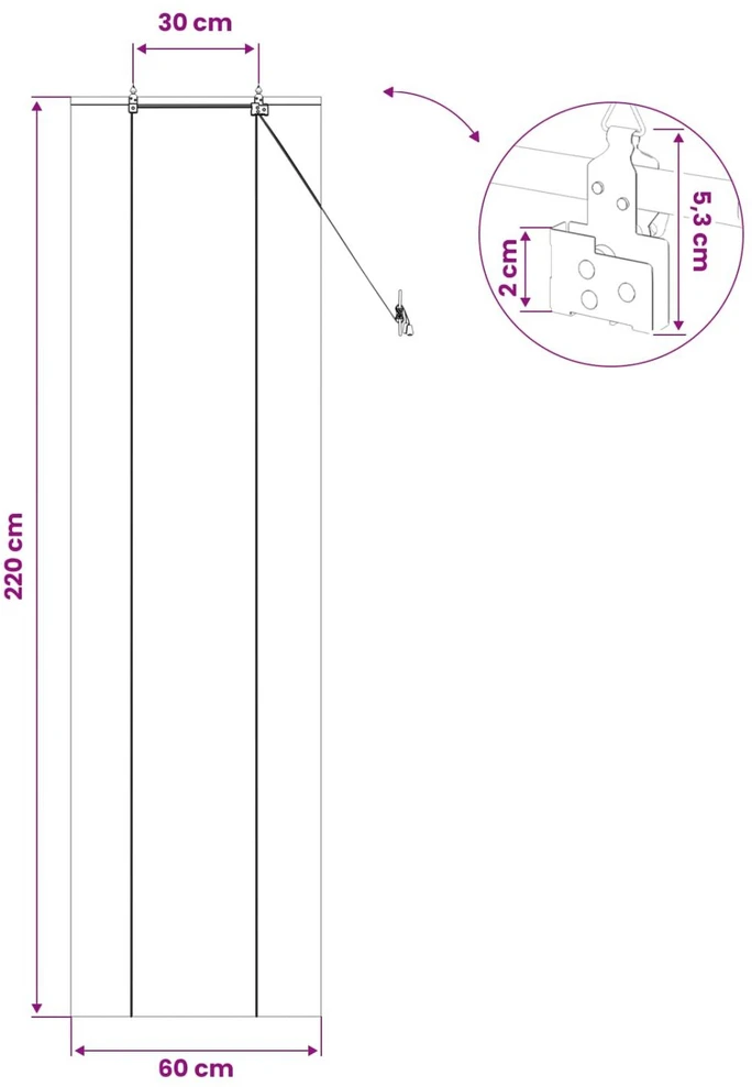 Roletas Ruda 60 x 220 cm Bambukas