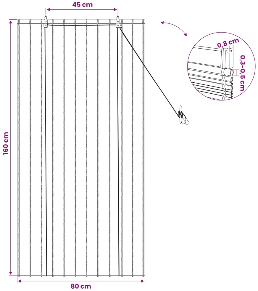 Roletas Ruda 80 x 160 cm Nendrės
