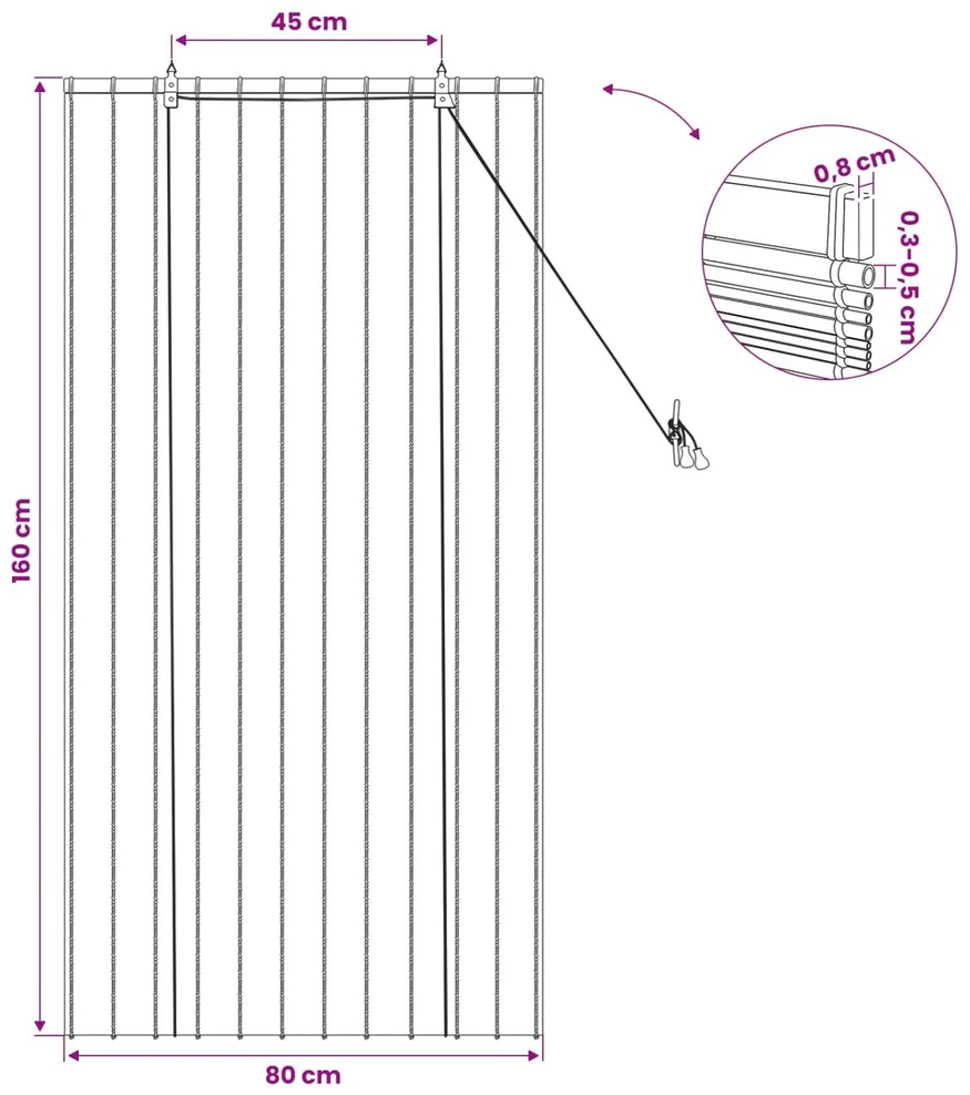 Roletas Ruda 80 x 160 cm Nendrės