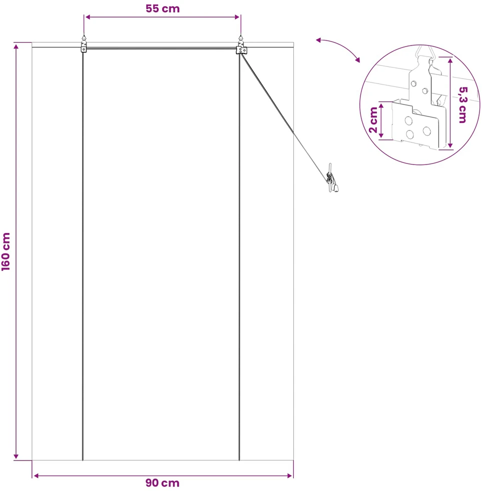 Roletas Ruda 90 x 160 cm Bambukas