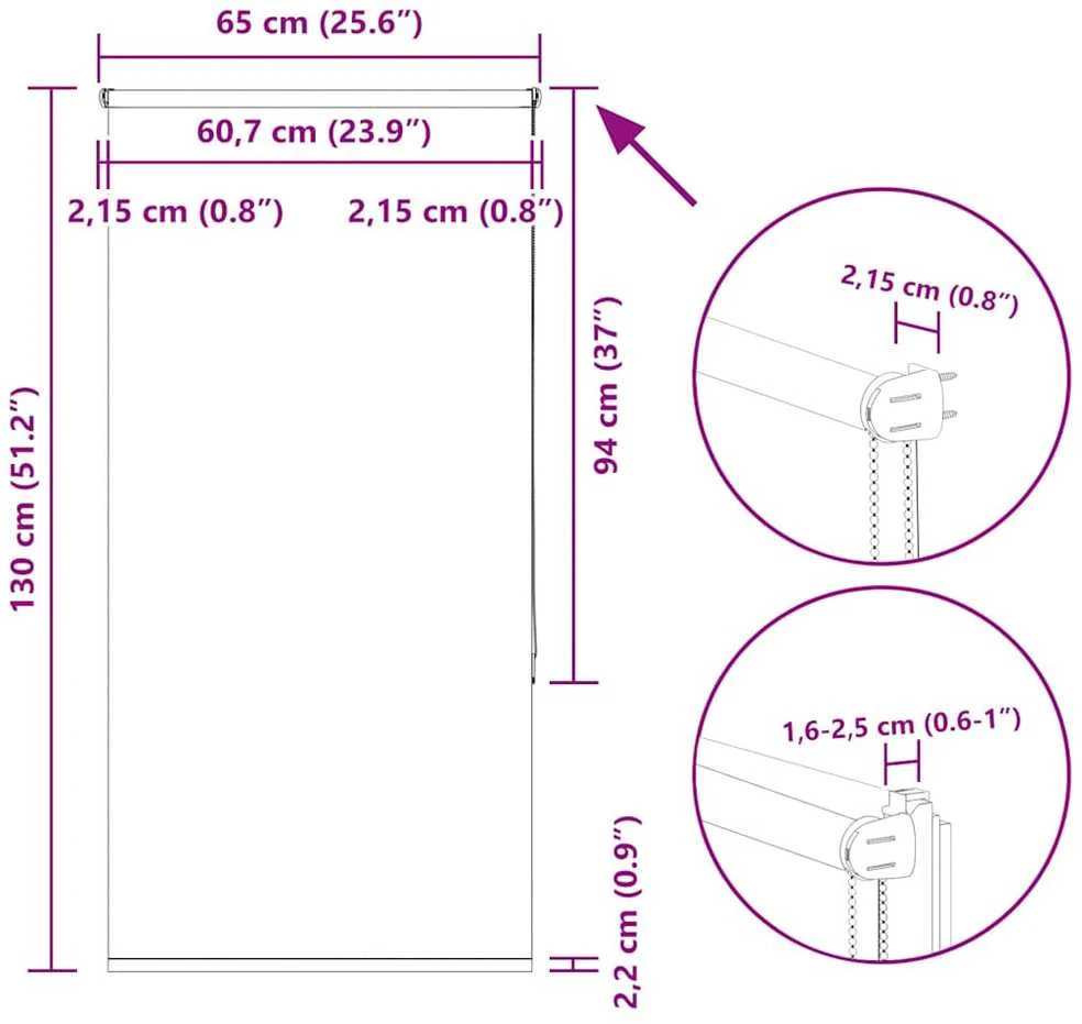 roletas smėlio spalvos 65x130 cm audinio plotis 60,7 cm