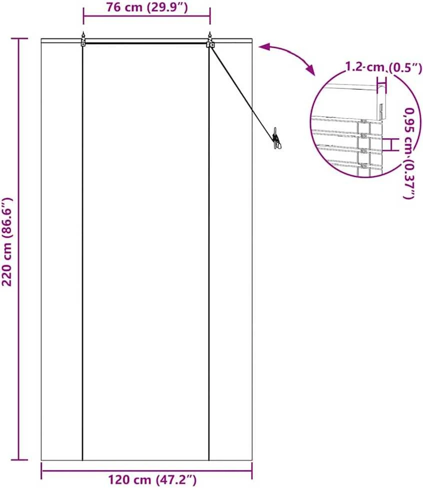 Roletas Gamta 120 x 220 cm Bambukas