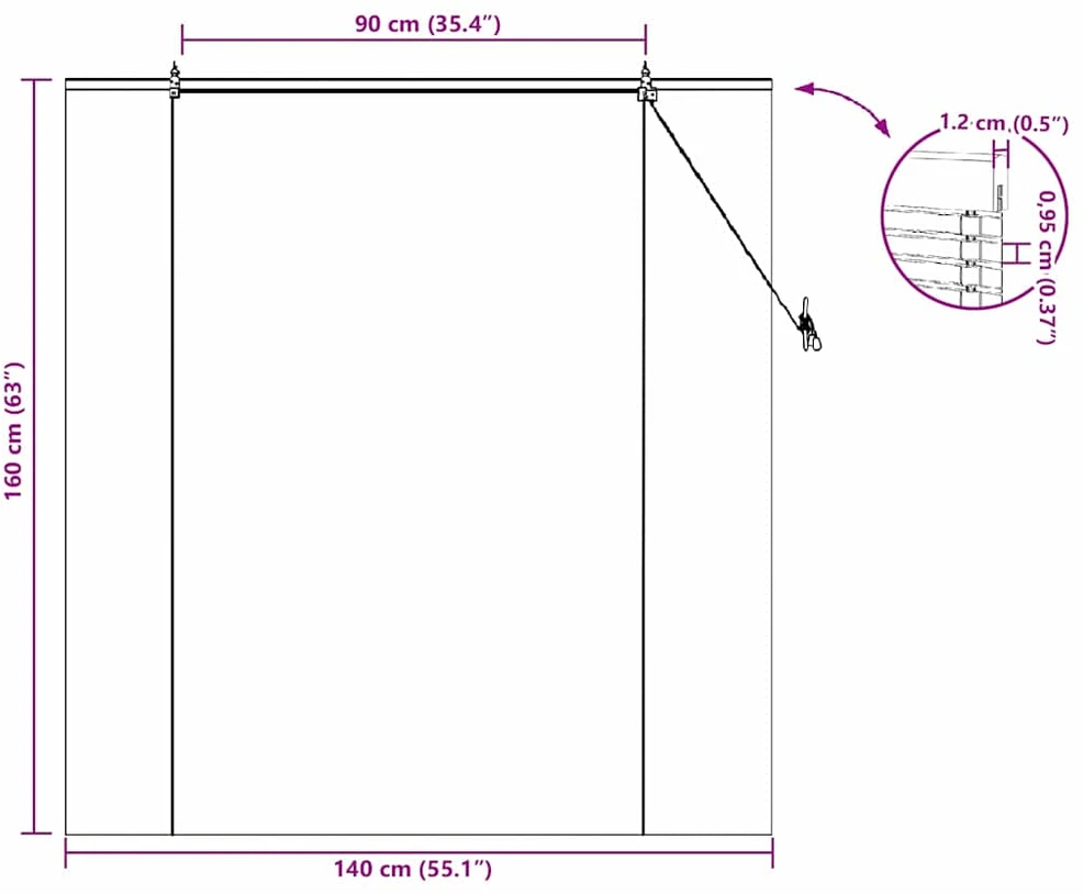 Roletas Gamta 140 x 160 cm Bambukas
