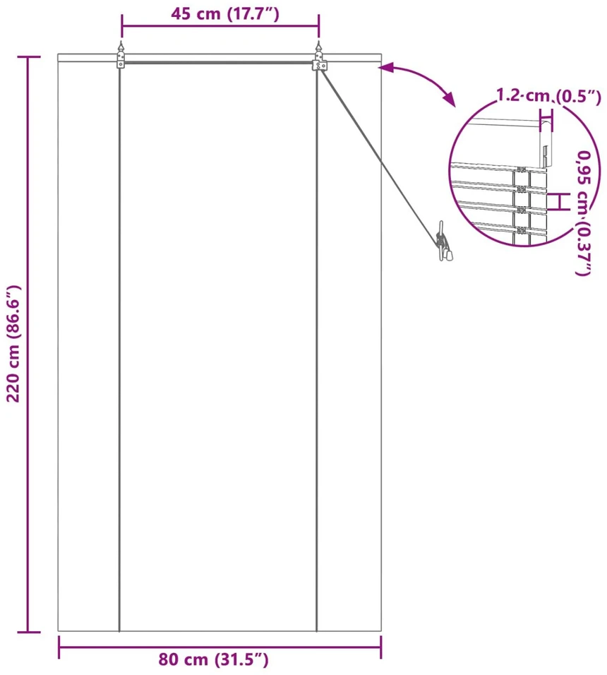 Roletas Gamta 80 x 220 cm Bambukas