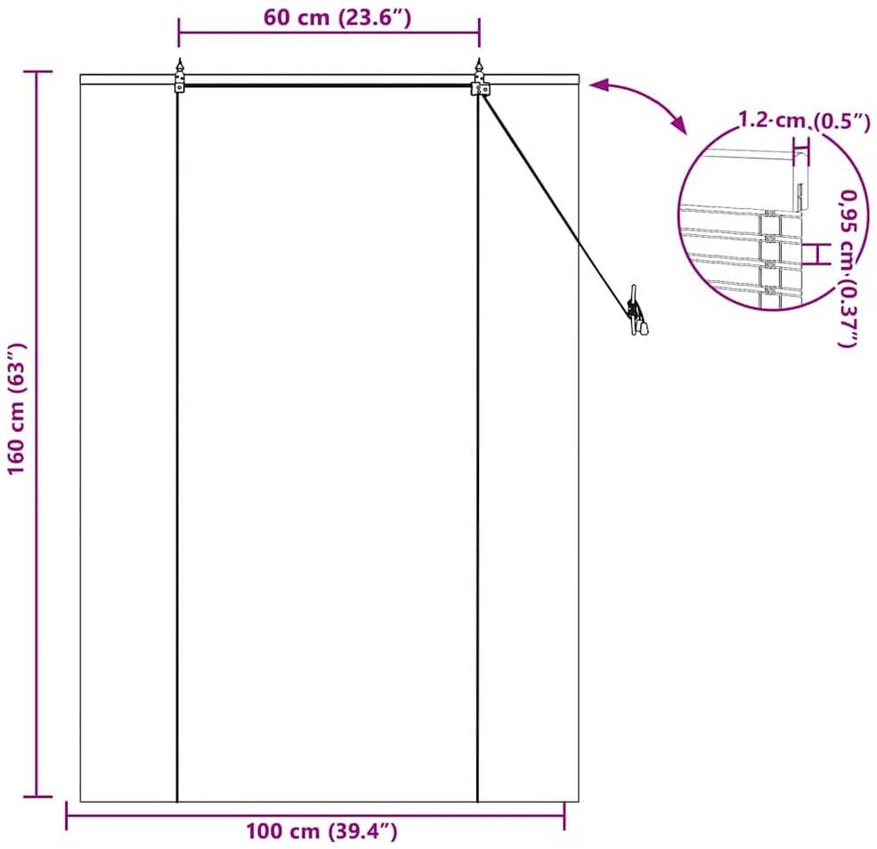 Roletas Ruda 100 x 160 cm Bambukas