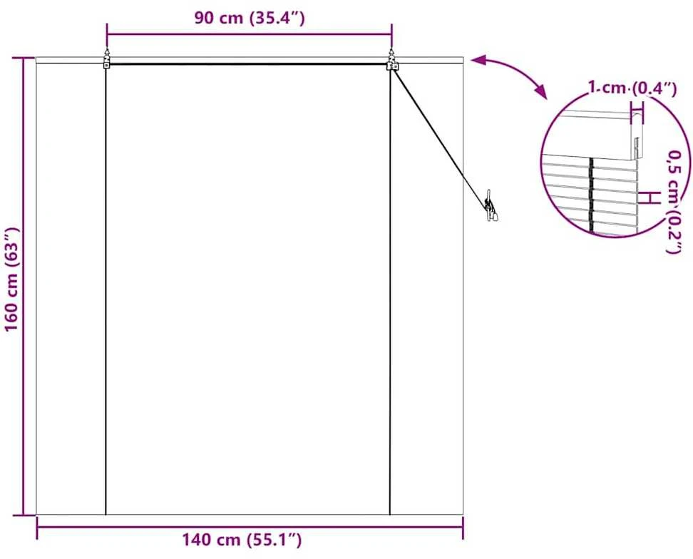 Roletas Ruda 140 x 160 cm Bambukas