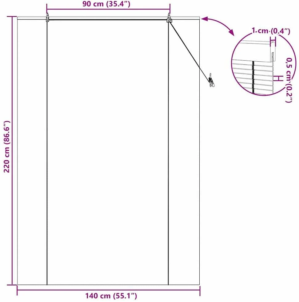 Roletas Ruda 140 x 220 cm Bambukas