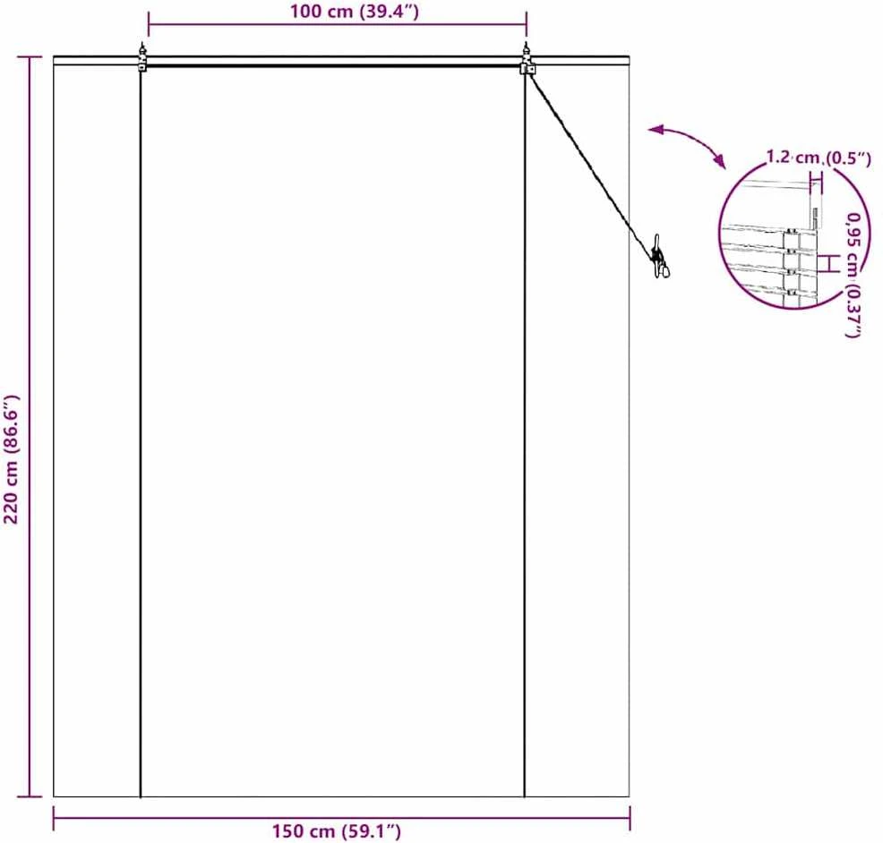 Roletas Ruda 150 x 220 cm Bambukas