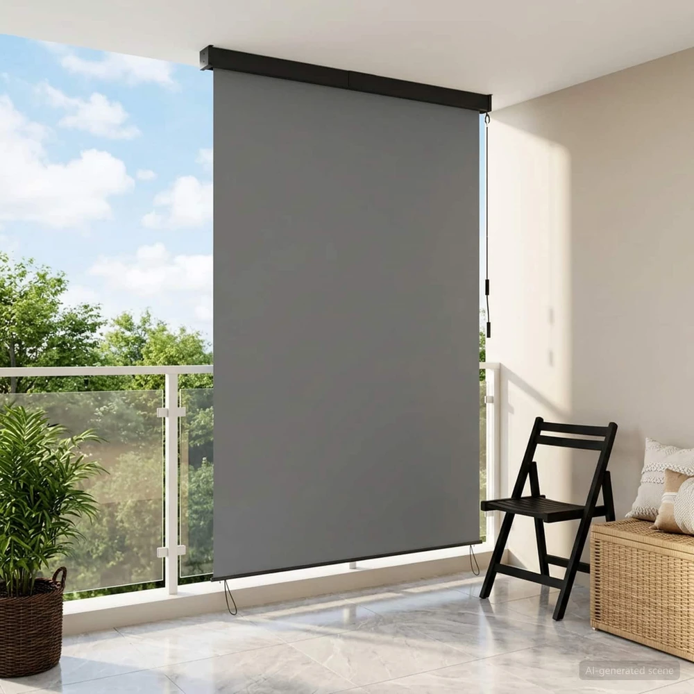 Roletas Šviesiai pilka 180 x 250 cm Audinys ir aliuminis