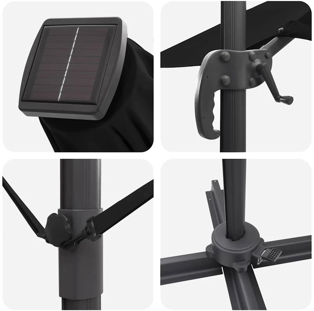 Roma Parasol Juoda 286 x 284 x 270 cm Aliuminis ir poliesteris