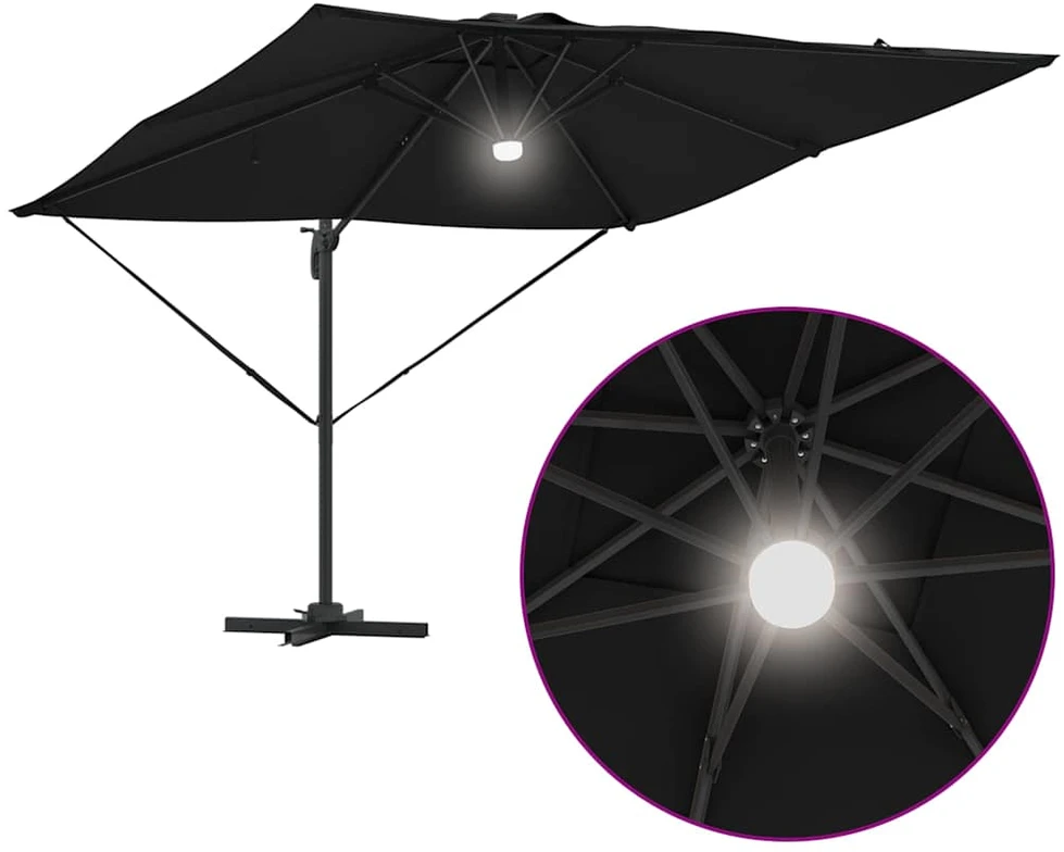 Roma Parasol Juoda 286 x 284 x 270 cm Aliuminis ir poliesteris