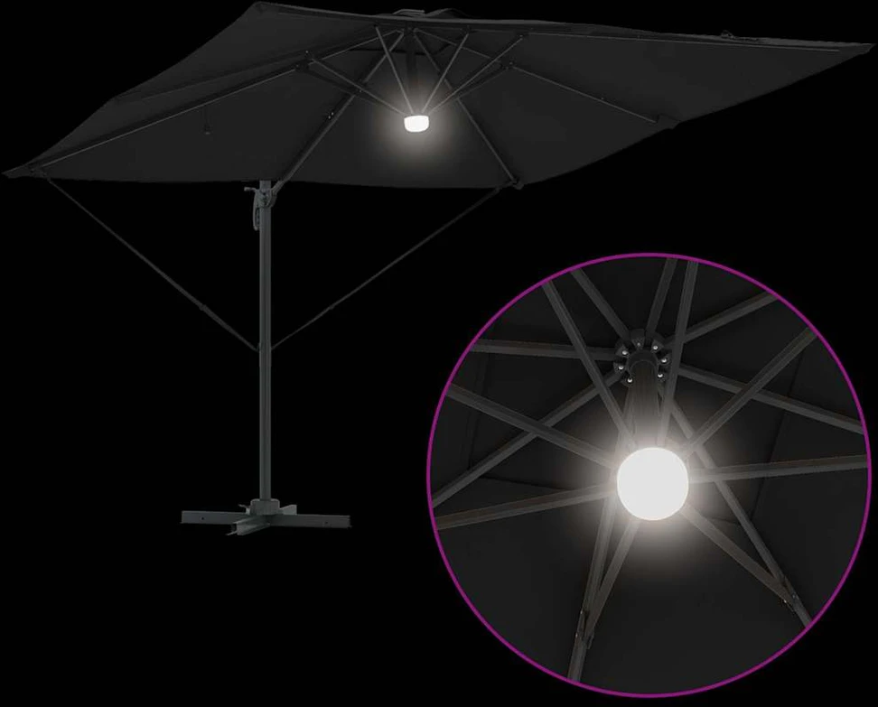 Roma Parasol Juoda 286 x 284 x 270 cm Aliuminis ir poliesteris