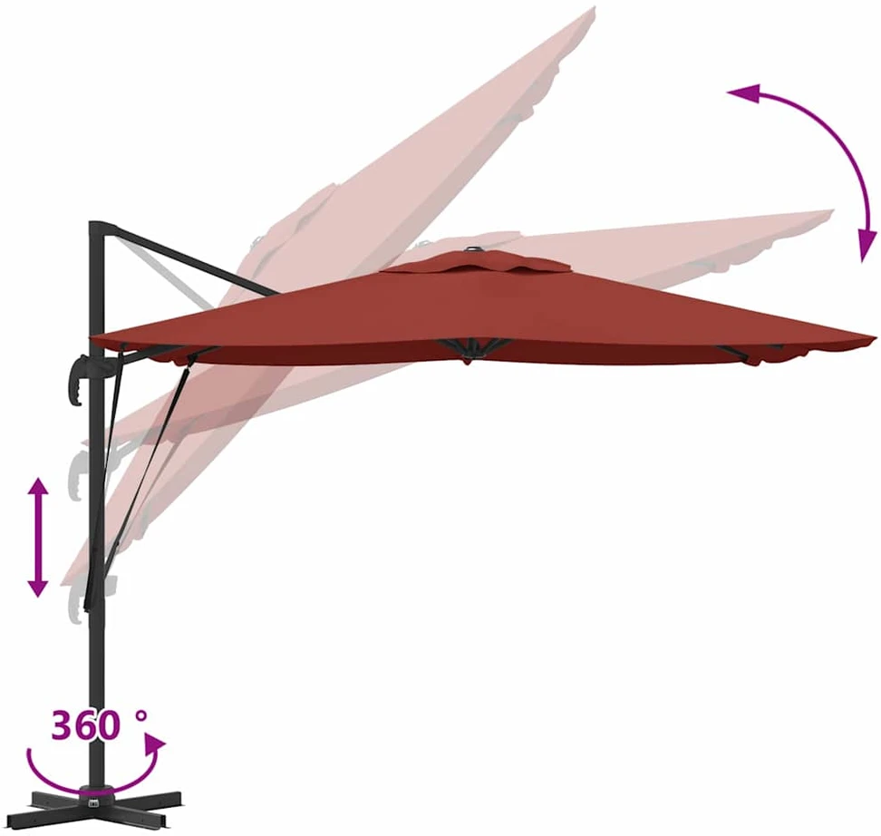 Roma Parasol Stačiakampio 286 x 284 x 265 cm