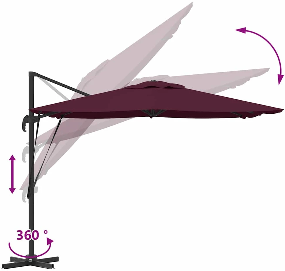 Roma Parasol Raudona 286 x 284 x 265 cm
