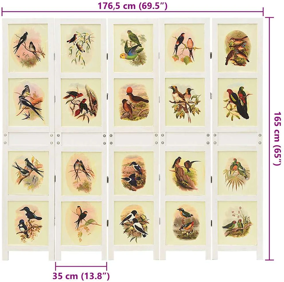 Romdivider Panel Balta 176,5 x 165 cm MDF plokštė