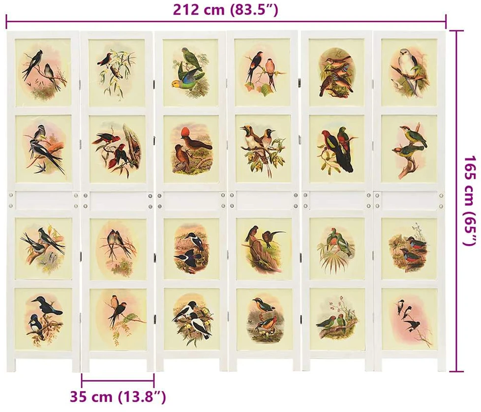 Romdivider Panel Balta 212 x 165 cm MDF plokštė