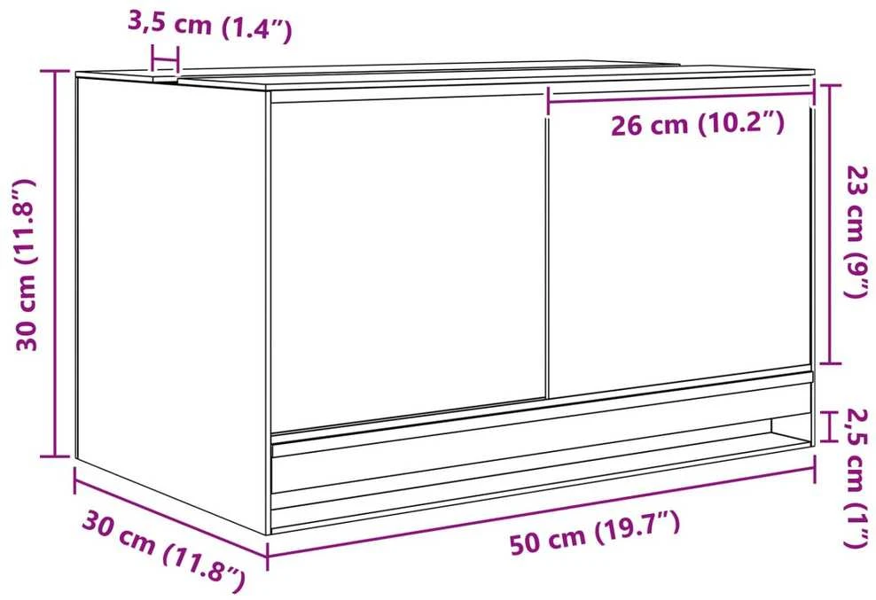 Terariumas su saugykla Skaidrus 50 x 30 x 30 cm Stiklas