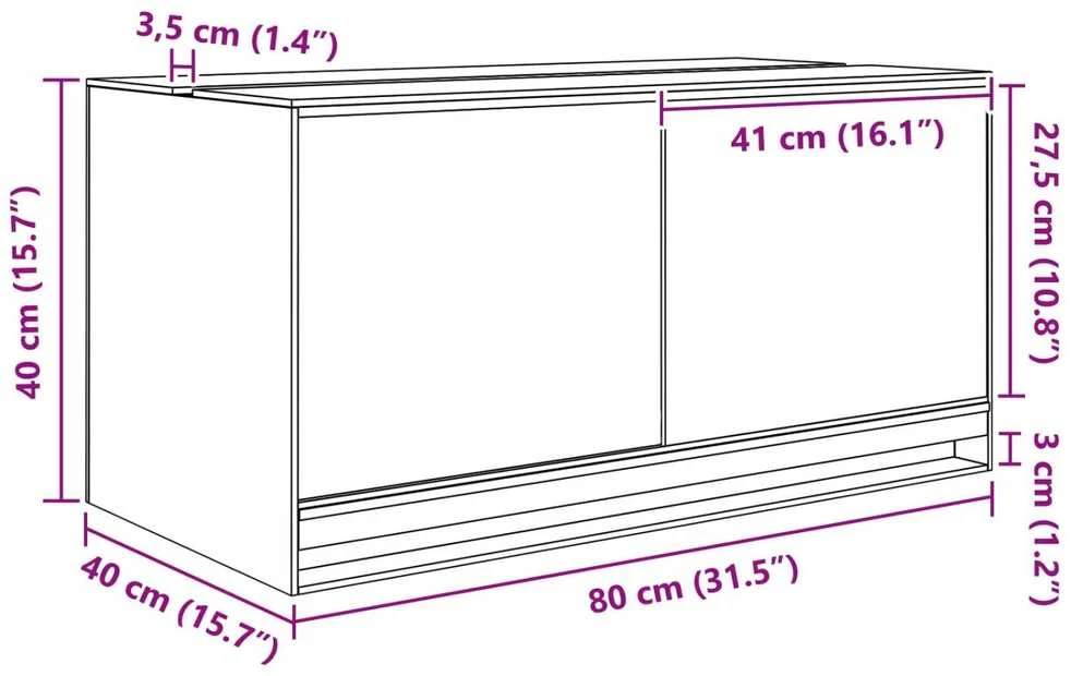 Terariumas su saugykla Skaidrus 80 x 40 x 40 cm Stiklas