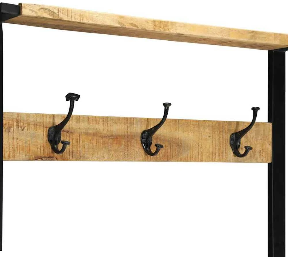 rūbų kabykla 80x40x190 cm masyvo neapdoroto medžio mango