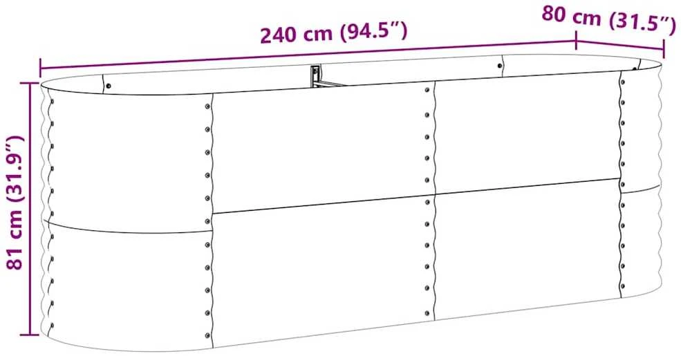 Pakelta lova Ruda 240 x 80 x 81 cm Plienas