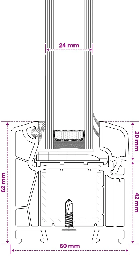 Rūsyje langas RISOR 30 x 30 cm PVC ir stiklas