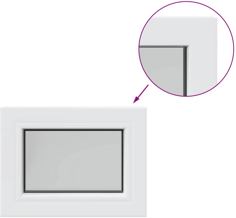 Rūsyje langas RISOR 40 x 35 cm PVC ir stiklas