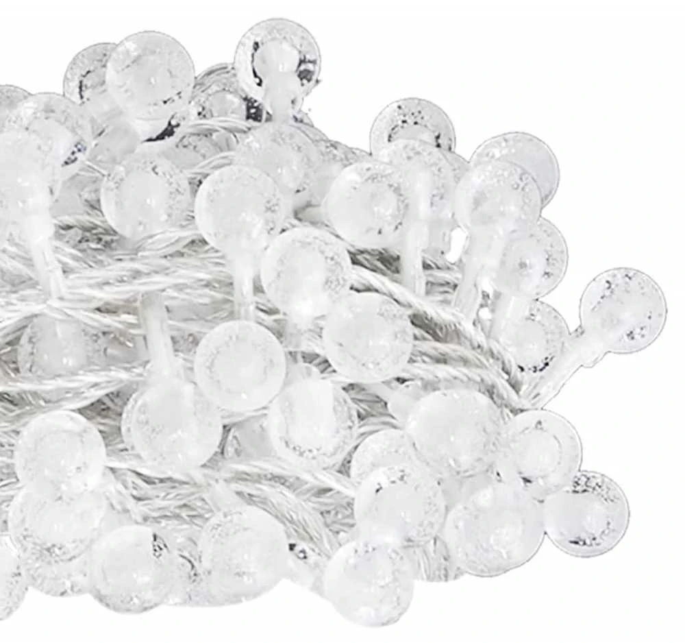 Rutuliukų girlianda, 40m, 400 šaltų baltų LED, 8 funkcijos