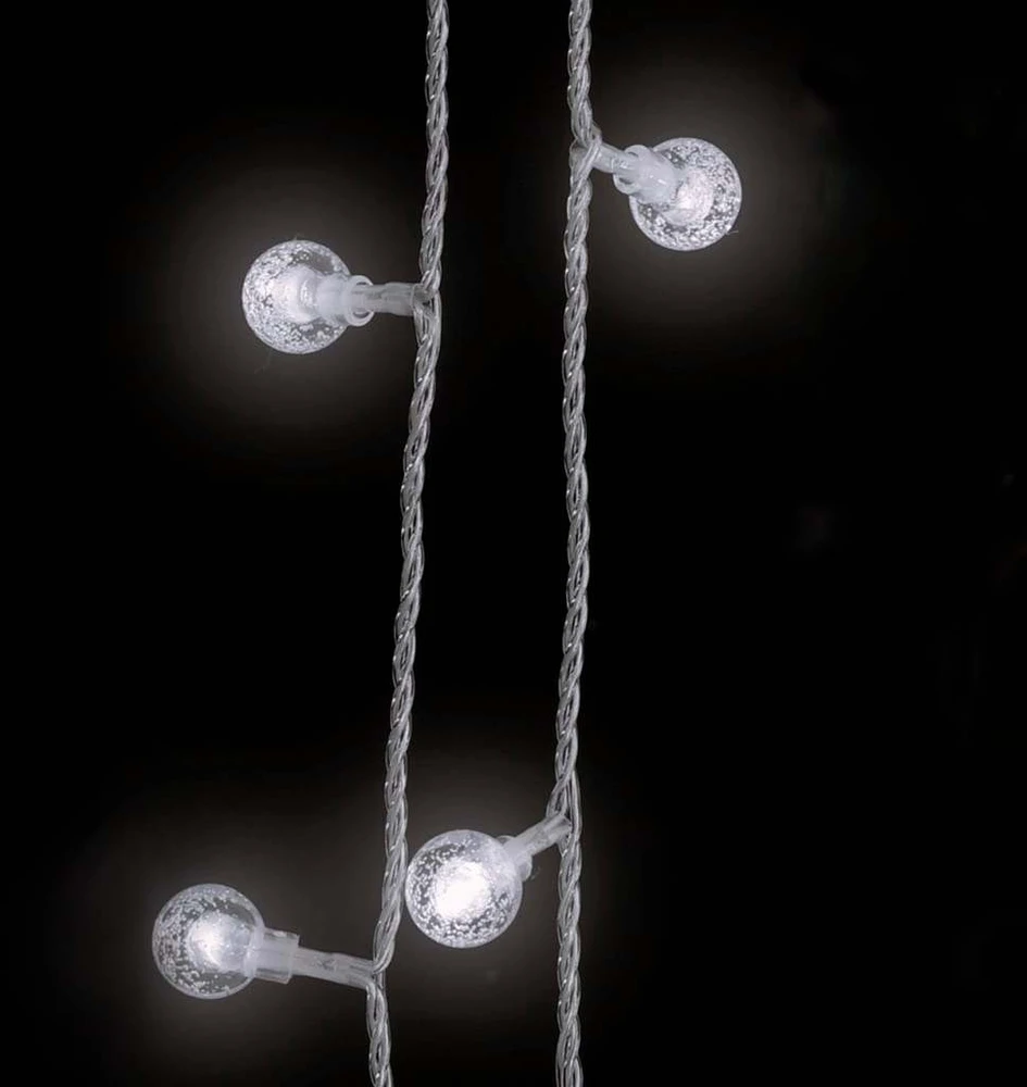 Rutuliukų girlianda, 40m, 400 šaltų baltų LED, 8 funkcijos