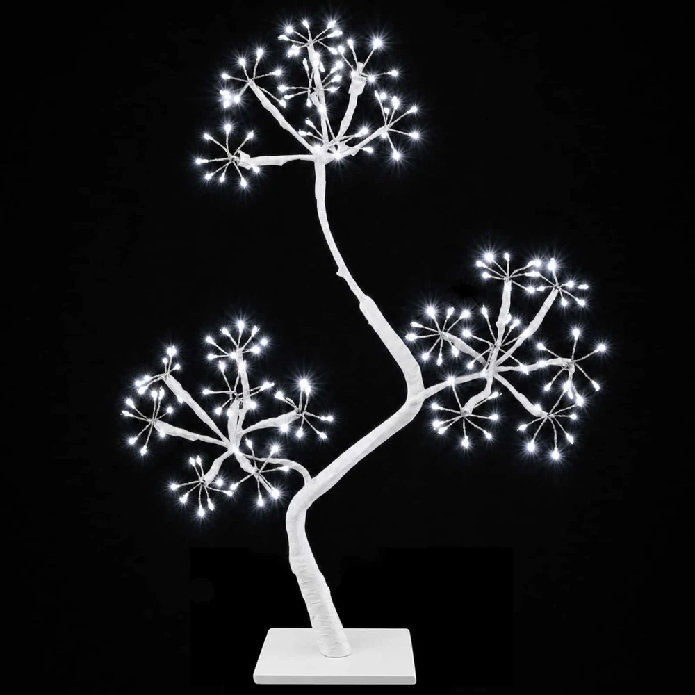 S formos LED kalėdinė eglutė 2 vnt. Balta 18 x 18 x 45 cm
