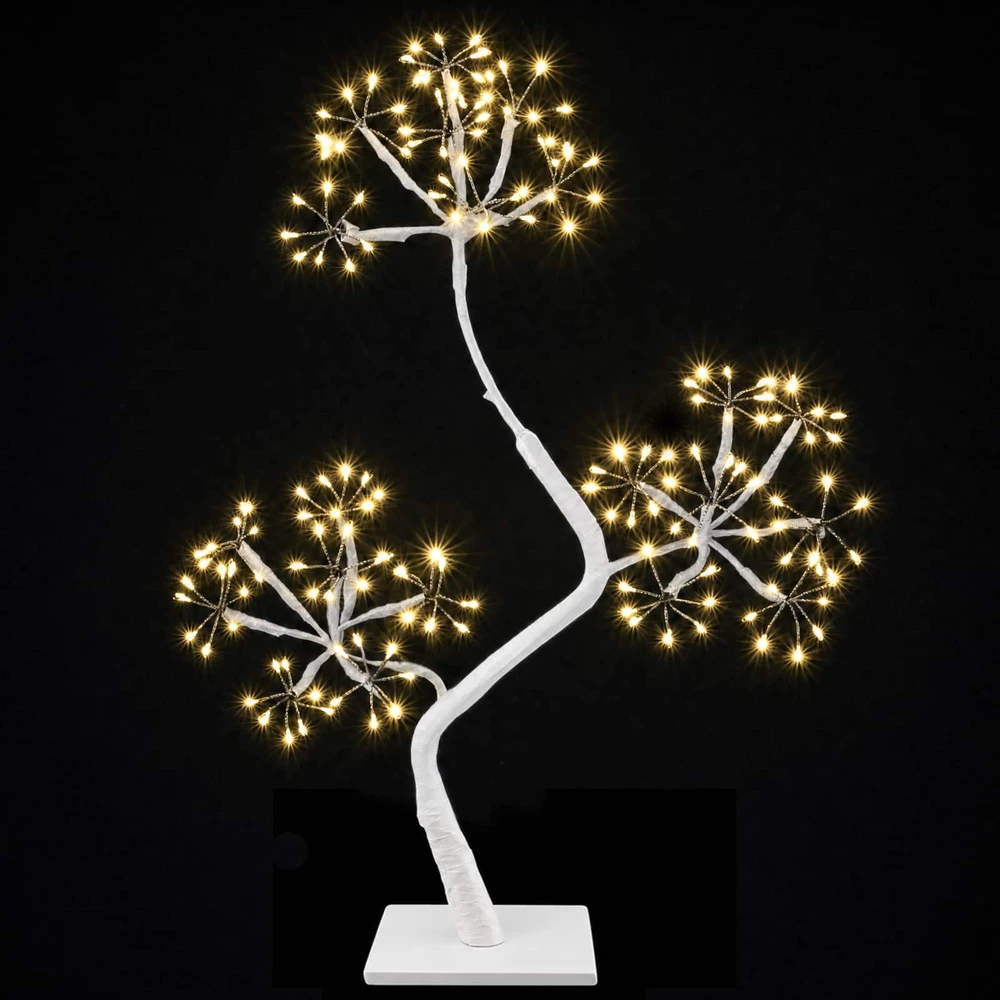 S formos LED kalėdinė eglutė 2 vnt. Balta 18 x 18 x 45 cm