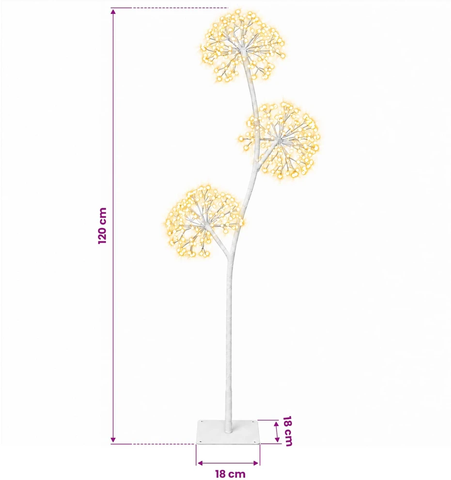 S formos LED kalėdinė eglutė Balta 18 x 18 x 120 cm Plienas