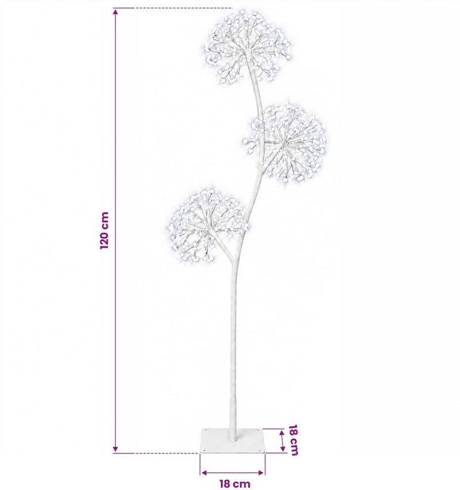 S formos LED kalėdinė eglutė Balta 18 x 18 x 120 cm Plienas