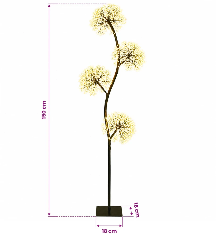S formos LED kalėdinė eglutė Juoda 18 x 18 x 150 cm Plienas