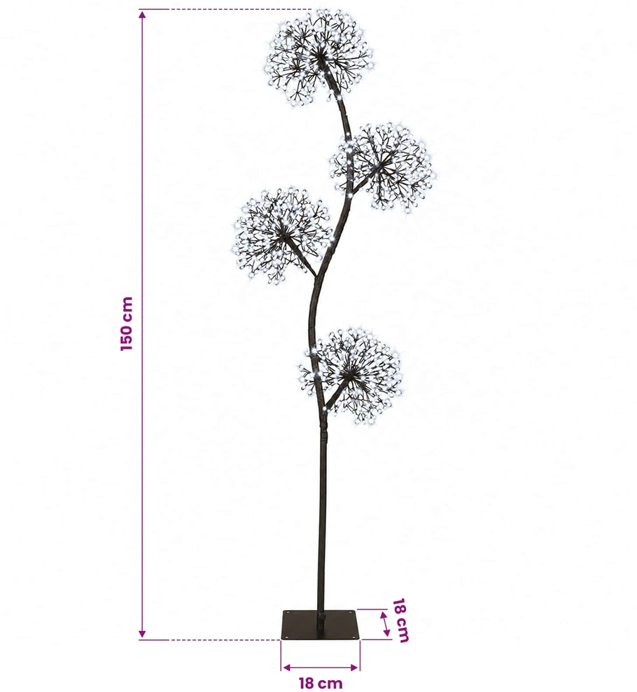 S formos LED kalėdinė eglutė Juoda 18 x 18 x 150 cm Plienas