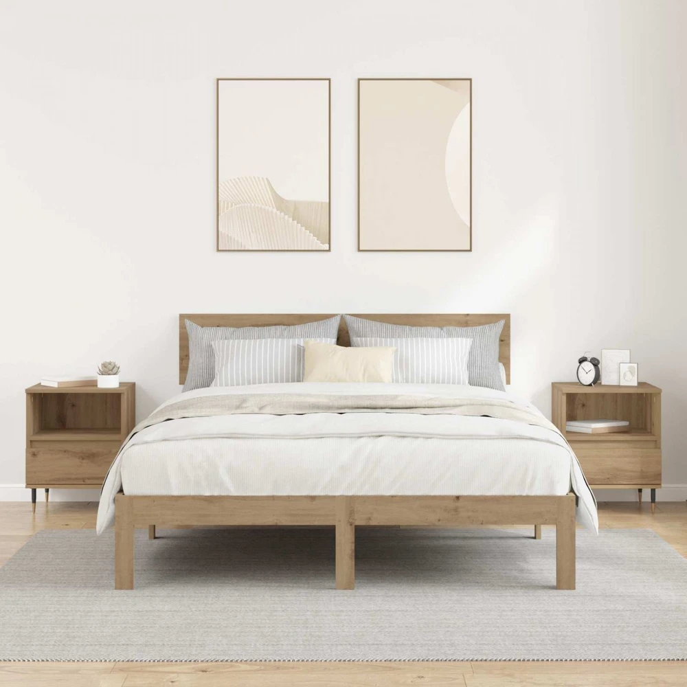 Šalia lovos spintelė 2 vnt. Amatininkų ąžuolas 40 x 35 x 50 cm