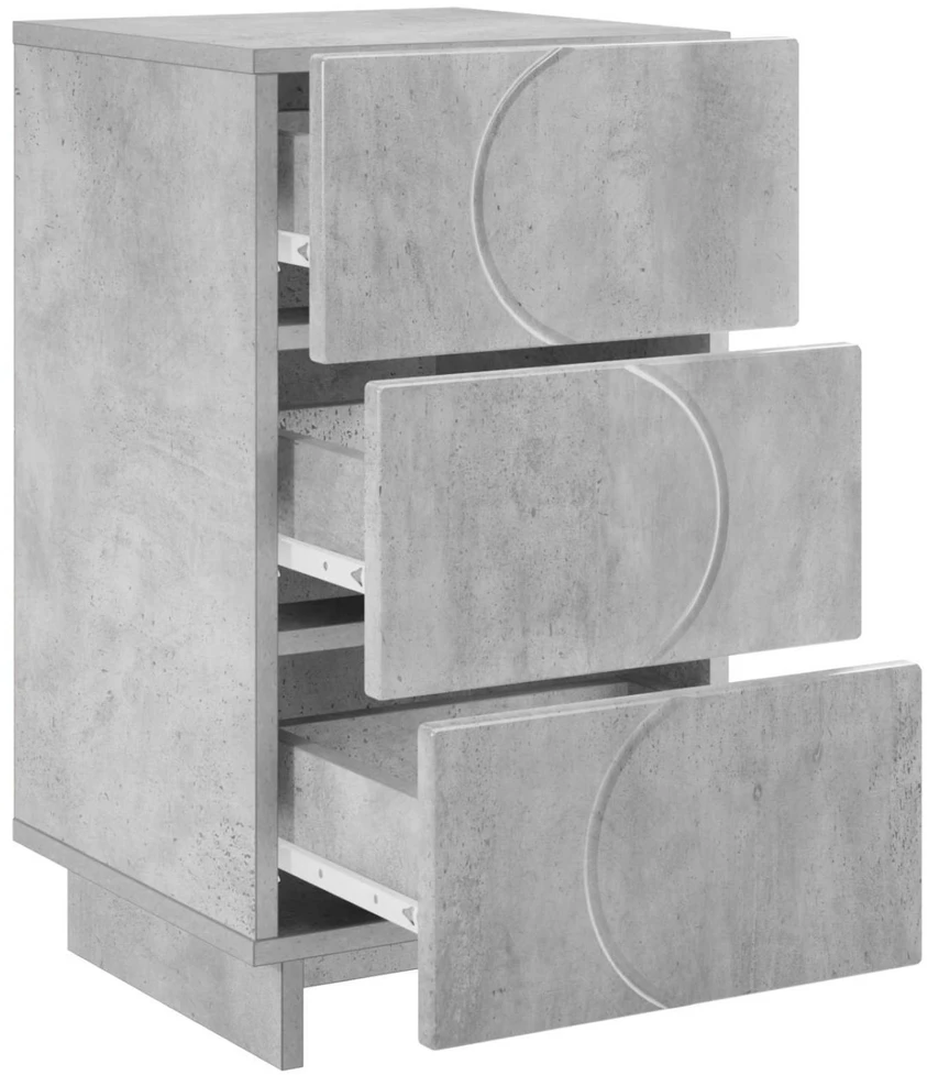 Šalia lovos spintelė 2 vnt. Betono pilka 33,5 x 34,5 x 60 cm