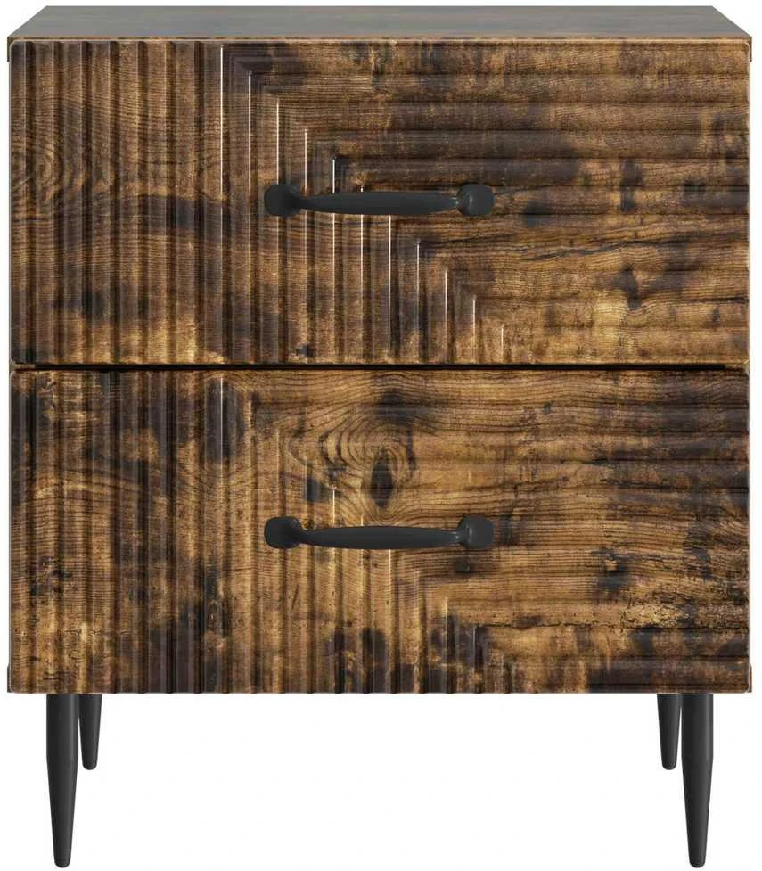 Šalia lovos spintelė 2 vnt. Dūminio ąžuolo 43 x 34,5 x 47,5 cm