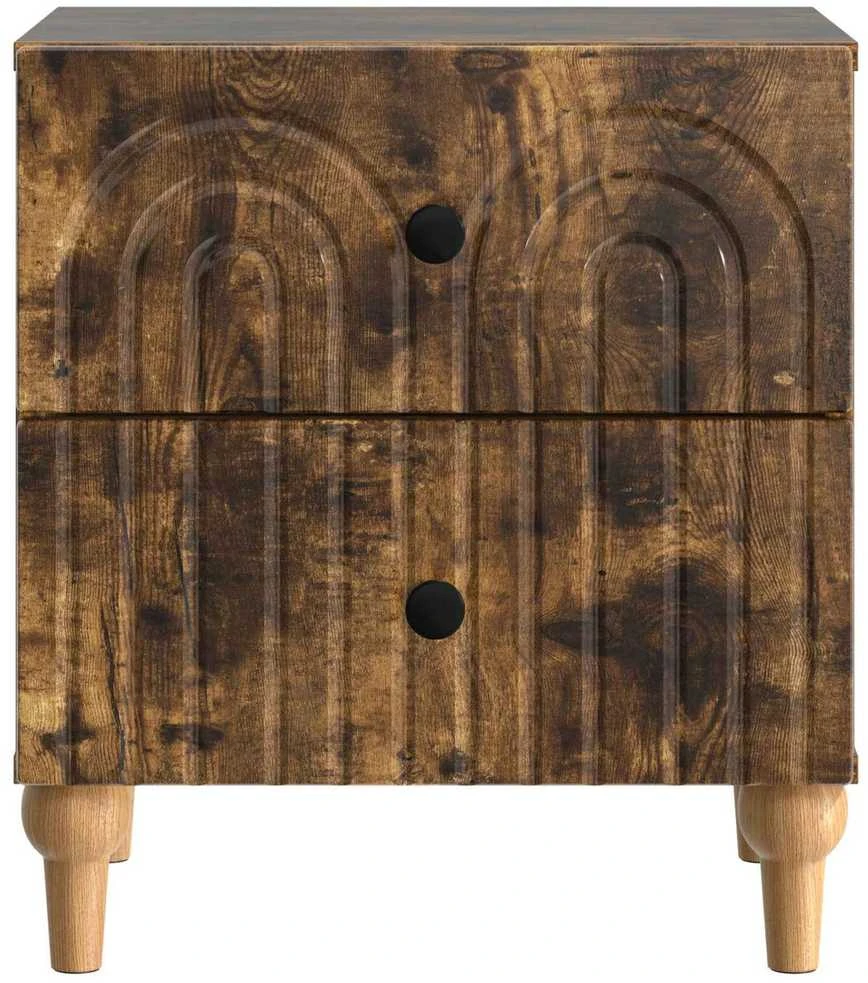 Šalia lovos spintelė 2 vnt. Dūminio ąžuolo 43 x 34,5 x 48 cm