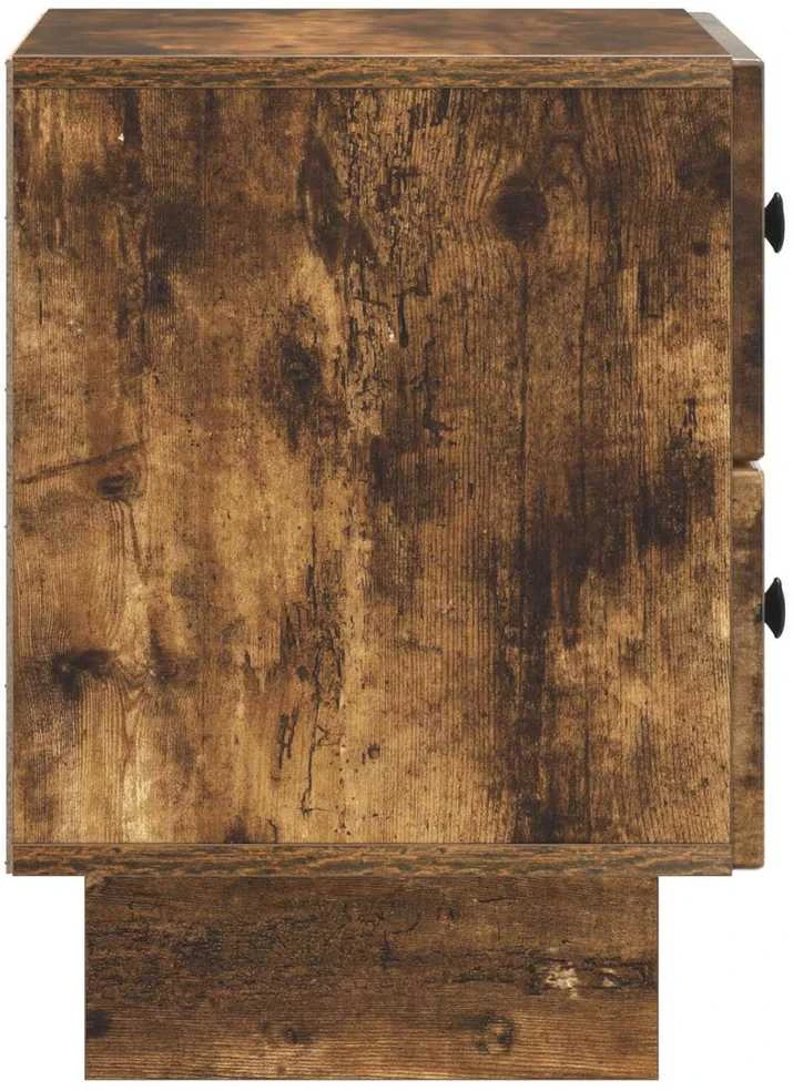 Šalia lovos spintelė 2 vnt. Dūminio ąžuolo 43 x 34,5 x 47,5 cm