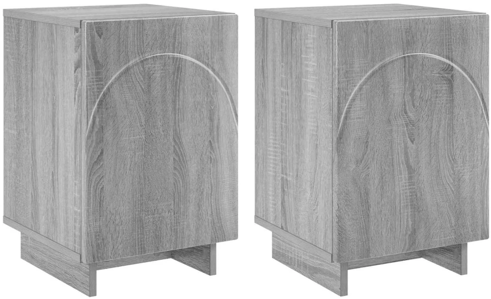 Šalia lovos spintelė 2 pcs Pilka Sonoma 33,5 x 34,5 x 50 cm