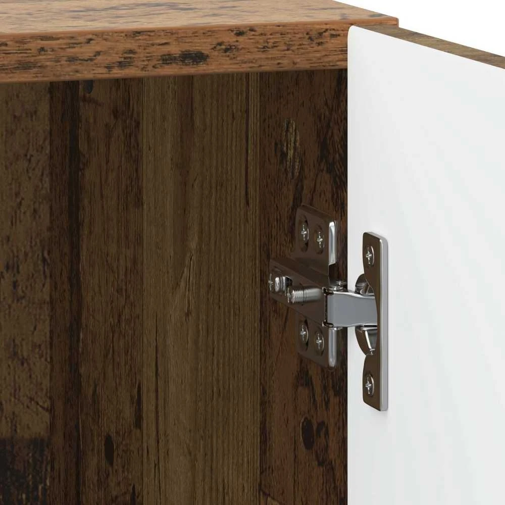 Šalia lovos spintelė 2 vnt. Sendintos medienos
