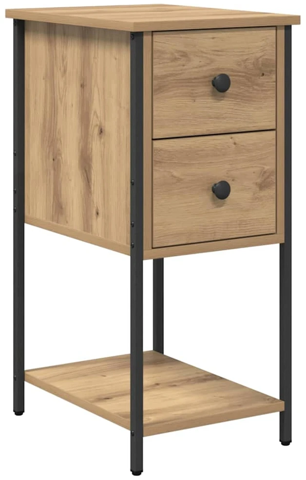 Šalia lovos spintelė 2 vnt. artisano ąžuolo 32 x 42 x 70 cm