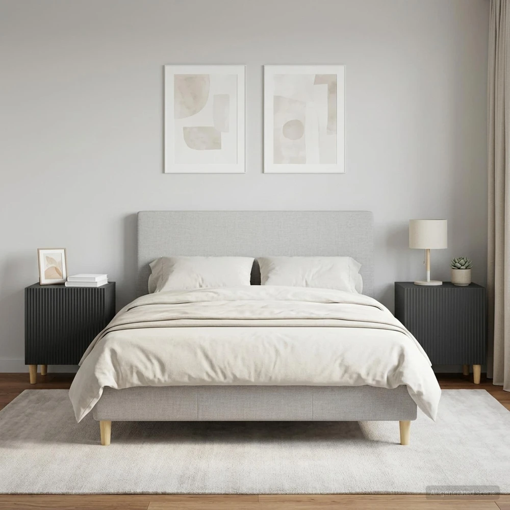 Šalia lovos spintelė 2 vnt. Juoda 43 x 34,5 x 50 cm
