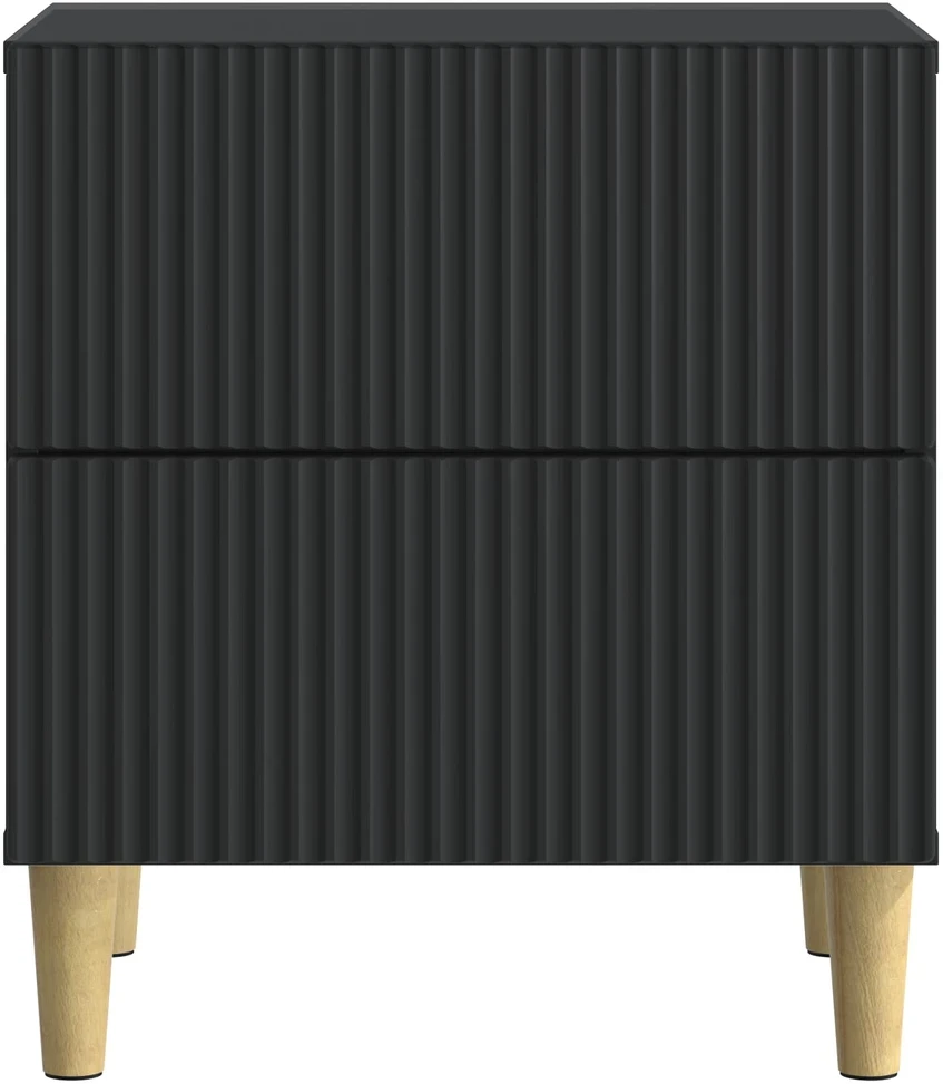 Šalia lovos spintelė 2 vnt. Juoda 43 x 34,5 x 48 cm