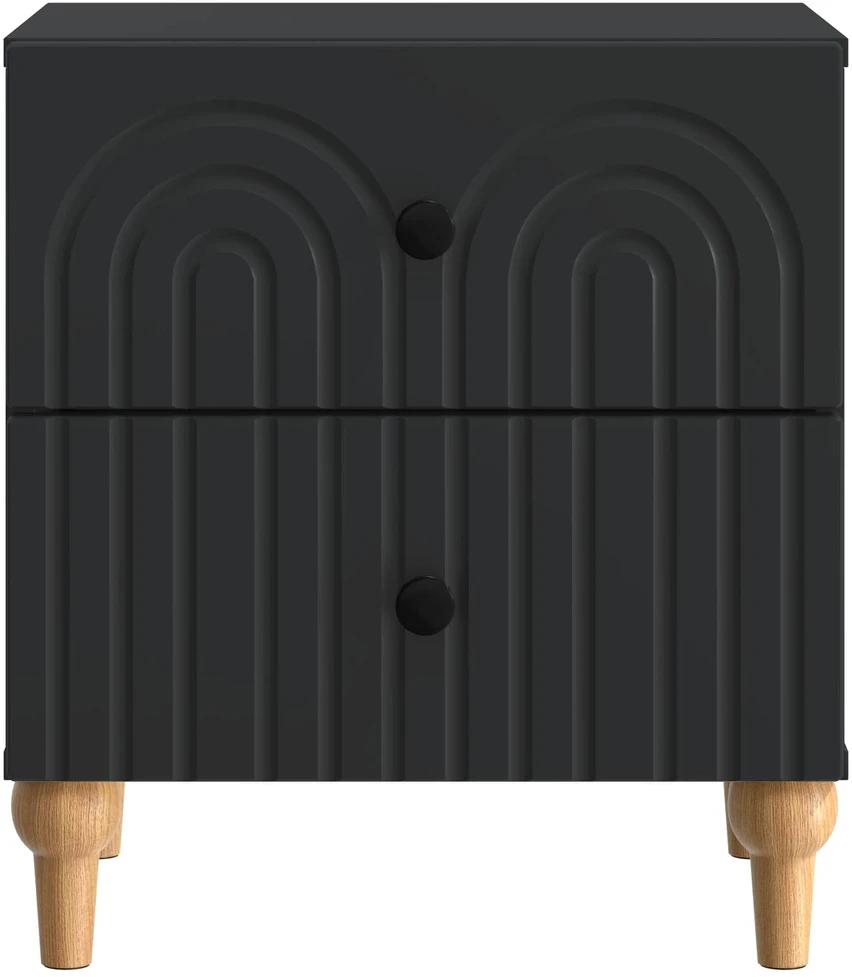 Šalia lovos spintelė 2 vnt. Juoda 43 x 34,5 x 48 cm