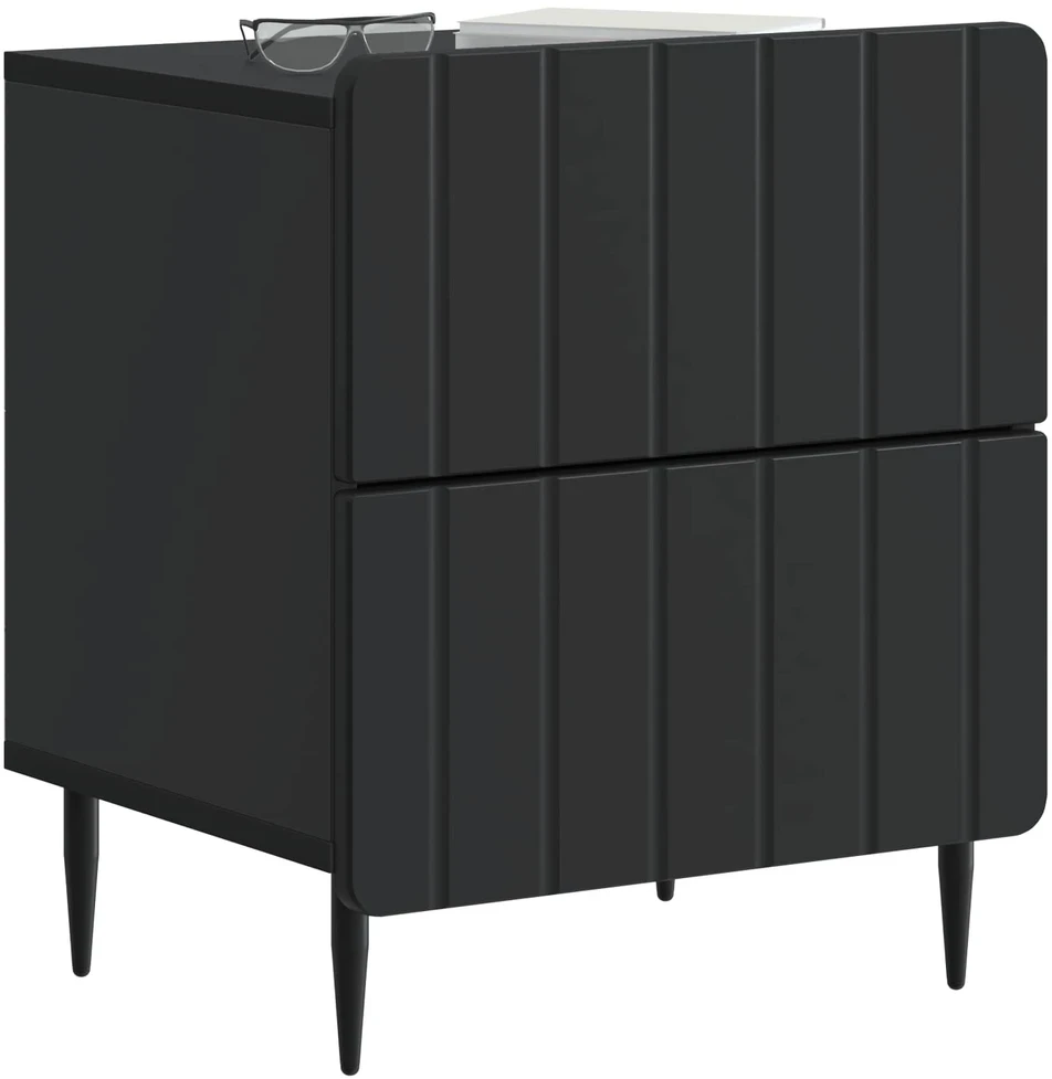 Šalia lovos spintelė 2 vnt. Juoda 43 x 34,5 x 49,5 cm
