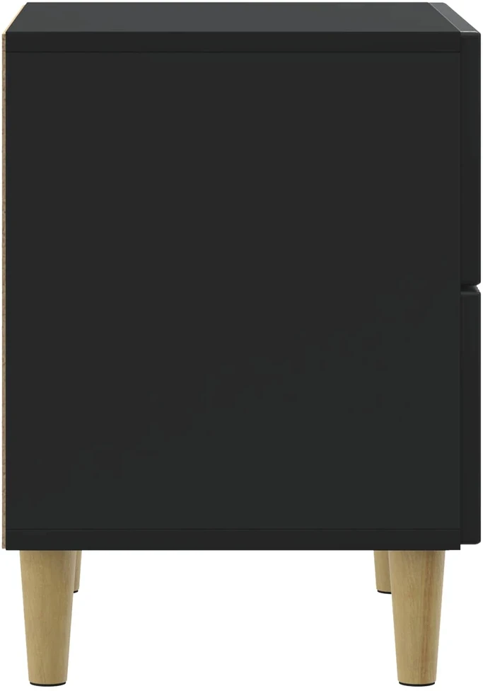 Šalia lovos spintelė 2 vnt. Juoda 43 x 34,5 x 48 cm