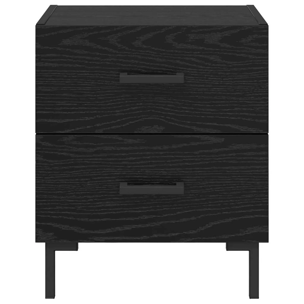 Šalia lovos spintelė 2 vnt. Juodas ąžuolas 40 x 35 x 47,5 cm
