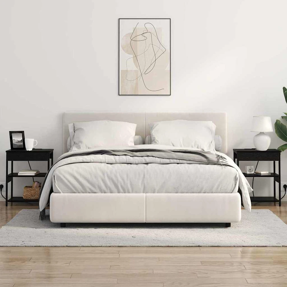 Šalia lovos spintelė 2 vnt. Juodas ąžuolas 41 x 31 x 51 cm