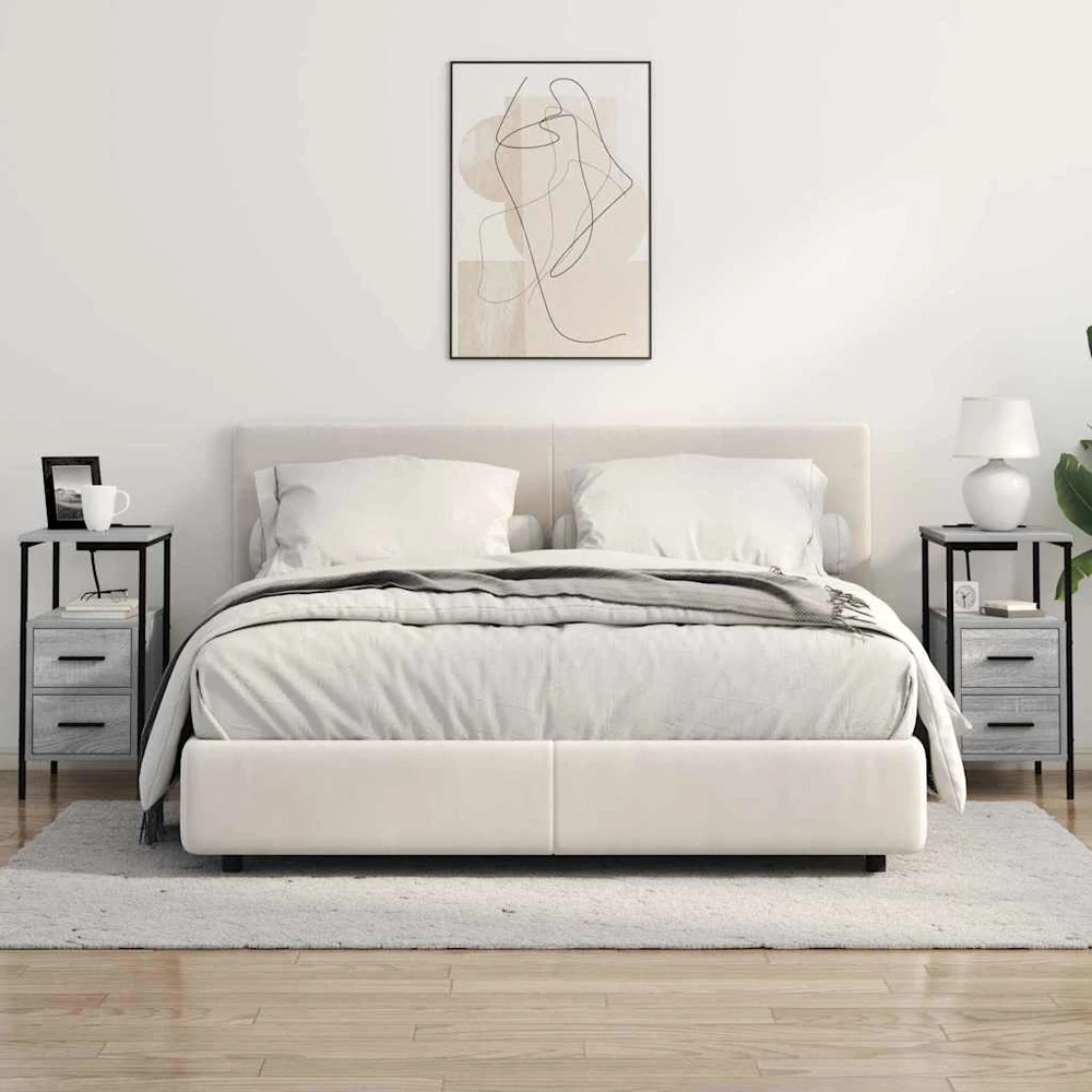 Šalia lovos spintelė 2 vnt. Pilkas Sonoma 30 x 48 x 61 cm